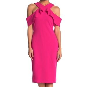 RACHEL Rachel Roy Ruffle Cold Shoulder Dress